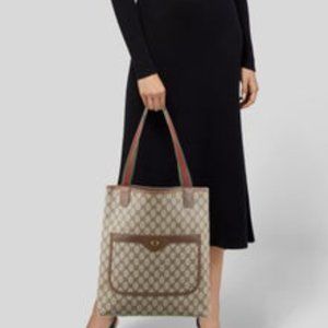 Authentic Gucci GG Vintage Sherry Tote Handbag